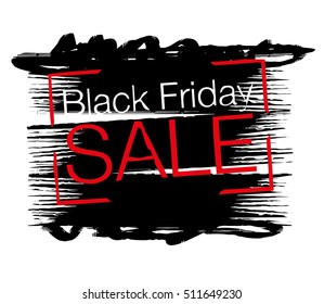 Black friday sale grunge style vector illustration.