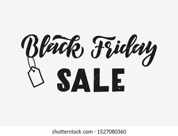Black friday sale hand drawn lettering. Template for logo, banner, poster, flyer, greeting card, web design, print design. Vector illustration.