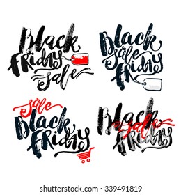  Black Friday sale hand lettering banner. Artistic design for a logo, greeting cards, invitations, posters, banners, seasonal greetings illustrations.