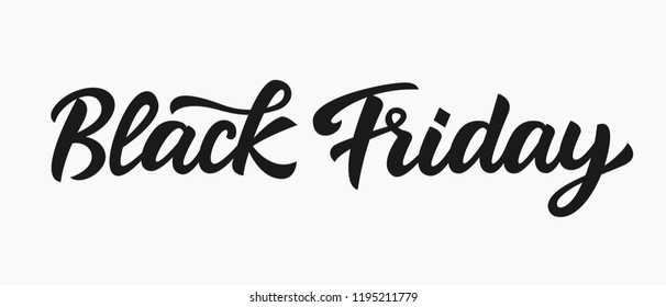 Black Friday Sale Hand Written Lettering. Modern Vector Calligraphy. Retro Advertising poster Design Element.