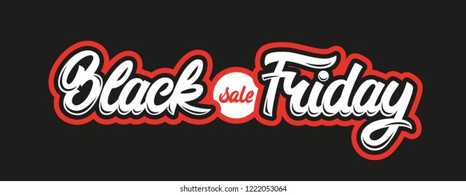 Black Friday sale handmade lettering.  Calligraphy for logo, banners, postcards, posters, web. Vector illustration.