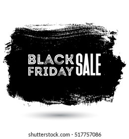 Black Friday Sale handmade lettering, calligraphy with film grain, noise, dotwork, grunge texture and dark background for logo, banners, labels, badges, prints, posters, web. Vector illustration.