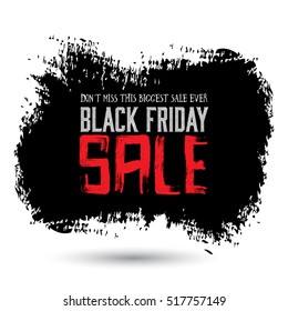 Black Friday Sale handmade lettering, calligraphy with film grain, noise, dotwork, grunge texture and dark background for logo, banners, labels, badges, prints, posters, web. Vector illustration.