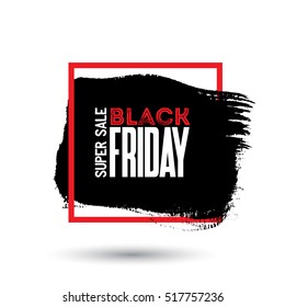 Black Friday Sale handmade lettering, calligraphy with film grain, noise, dotwork, grunge texture and dark background for logo, banners, labels, badges, prints, posters, web. Vector illustration.