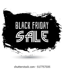 Black Friday Sale handmade lettering, calligraphy with film grain, noise, dotwork, grunge texture and dark background for logo, banners, labels, badges, prints, posters, web. Vector illustration.