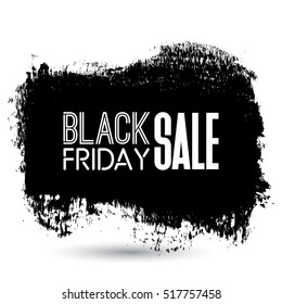Black Friday Sale handmade lettering, calligraphy with film grain, noise, dotwork, grunge texture and dark background for logo, banners, labels, badges, prints, posters, web. Vector illustration.
