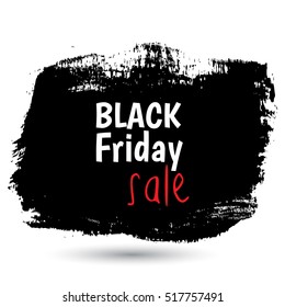 Black Friday Sale handmade lettering, calligraphy with film grain, noise, dotwork, grunge texture and dark background for logo, banners, labels, badges, prints, posters, web. Vector illustration.