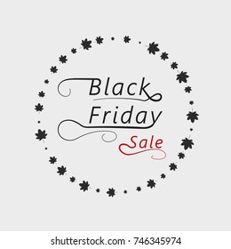 Black Friday Sale handmade lettering light background for logo, banners, labels, badges, prints, posters. Vector illustration.
