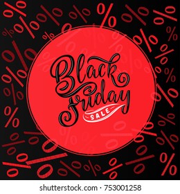 Black Friday Sale handmade lettering, calligraphy for logo, banners, labels, badges, prints, posters web Vector illustration