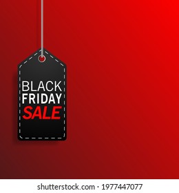 Black friday sale hanging tag on gradient background, Vector illustration eps.10