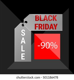 Black Friday Sale Holiday Shopping Banner Copy Space Vector Illustration