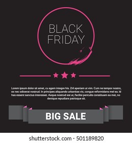 Black Friday Sale Holiday Shopping Banner Copy Space Vector Illustration