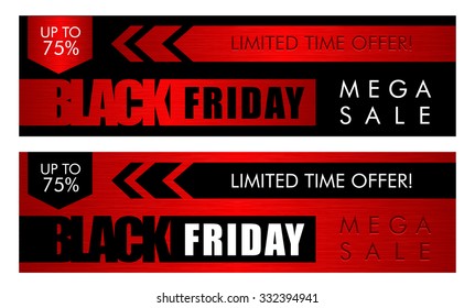 Black friday sale horisontal web banners