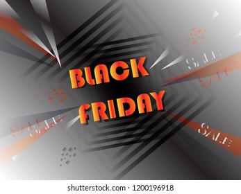 Black friday sale. Horizontal banner with  gradient texture.