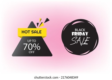 Black Friday sale, hot sale, up to 70%, vector illustration