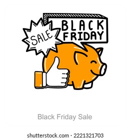 Black Friday Sale icon concept