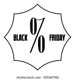Black Friday sale icon. Outline illustration of Black Friday sale vector icon for web