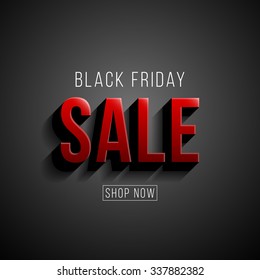 Black Friday sale illustration. Modern style vector design template.