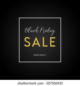 Black Friday Sale illustration for social media banner, ad, newsletter, poster, flyer, website. Typographic vector design.