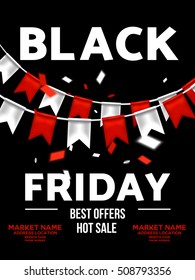 black friday sale illustration vector design template. poster, banner 