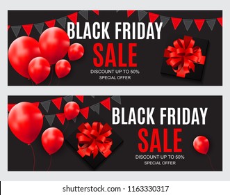 Black Friday Sale Inscription Banner Design Template. Vector illustration EPS10