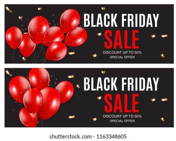 Black Friday Sale Inscription Banner Design Template. Vector illustration EPS10