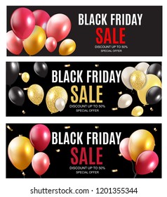 Black Friday Sale Inscription Banner Design Template. Vector illustration EPS10