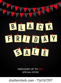Black Friday Sale Inscription Banner Design Template. Vector illustration EPS10