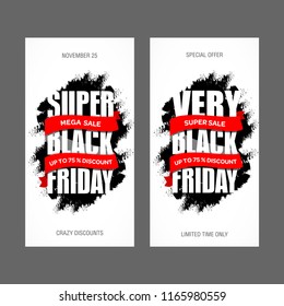 Black Friday sale inscription best design template. Black Friday banner, poster, badge, sticker, web advertising vector illustration.