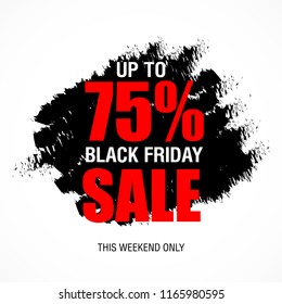 Black Friday sale inscription best design template. Black Friday banner, poster, badge, sticker, web advertising vector illustration.