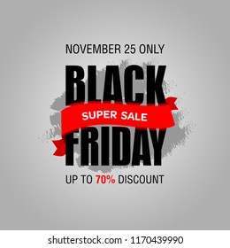 Black Friday sale inscription best design template. Black Friday banner, poster, badge, sticker, web advertising vector illustration.