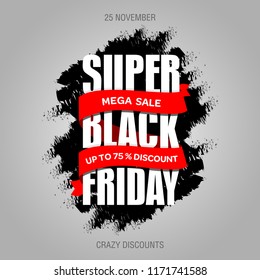 Black Friday sale inscription best design template. Black Friday banner, poster, badge, sticker, web advertising vector illustration.