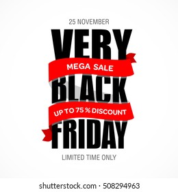 Black Friday sale inscription best design template. Black Friday banner, poster, badge, sticker, web advertising vector illustration.