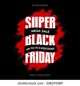 Black Friday sale inscription best design template. Black Friday banner, poster, badge, sticker, web advertising vector illustration.