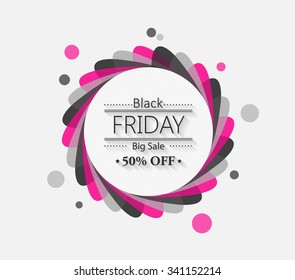 Black Friday sale inscription circle design template. Vector illustration