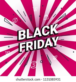 Black Friday sale inscription design template.Vector illustration