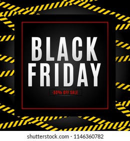 Black friday sale inscription design template. Black friday banner Vector illustration EPS10