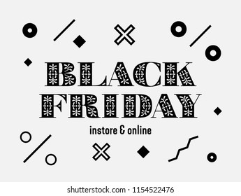 Black Friday sale inscription design template. Black Friday banner. Vector illustration