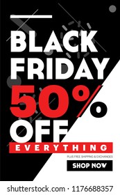 Black Friday sale inscription design template. Black Friday banner. Vector illustration