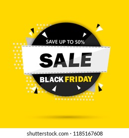 Black Friday sale inscription design template. Black Friday banner. Special offer. Vector illustration EPS10