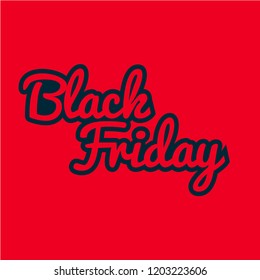 Black Friday sale inscription design template.Handwritten Font