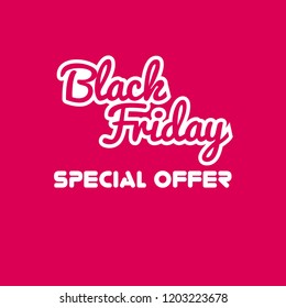 Black Friday sale inscription design template.Handwritten Font