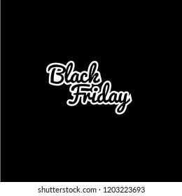 Black Friday sale inscription design template.Handwritten Font