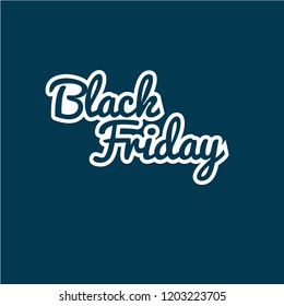 Black Friday sale inscription design template.Handwritten Font