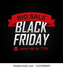 Black Friday sale inscription design template. Black Friday banner. Vector illustration.