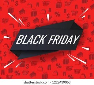 Black Friday sale inscription design template, special offer. Vector illustration