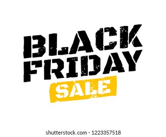 Black Friday sale inscription design template. Black Friday typography banner. Vector illustration eps 10.