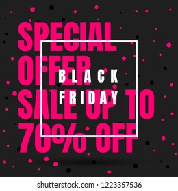 Black Friday sale inscription design template. Black Friday banner. Vector illustration eps 10.