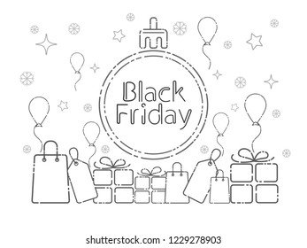 Black Friday sale inscription design template.Vector illustration.