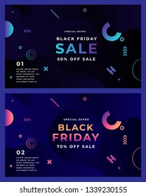 Black Friday sale inscription design template. Abstract design cards perfect for prints,flyers,banners,special offer and more. 